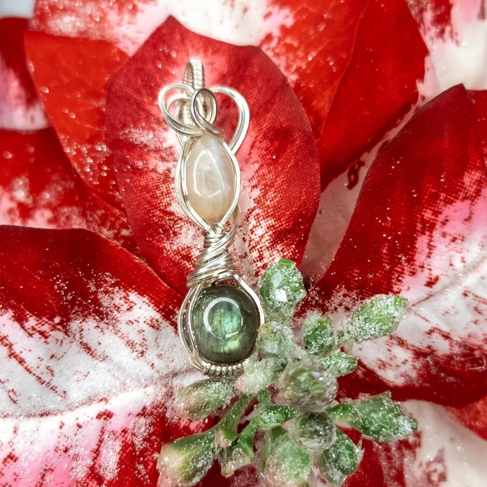 Sterling Silver Dual Stone Pendant